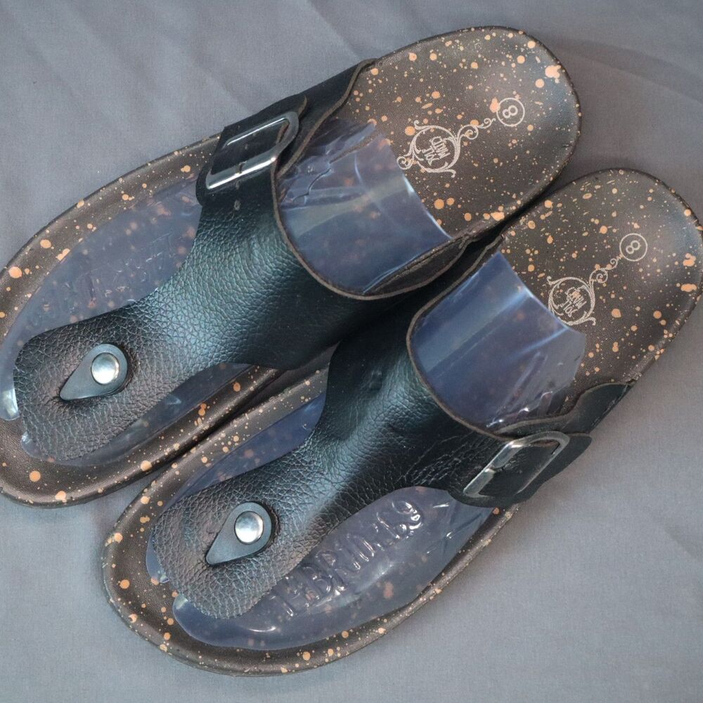 Soul Mate Black Slip-on Bohemian Sandals Women's Size 8